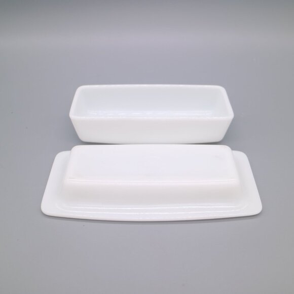 Pyrex Butter Dish Amish Butter Print Butterprint Turquoise Blue Vintage - Picture 5 of 5